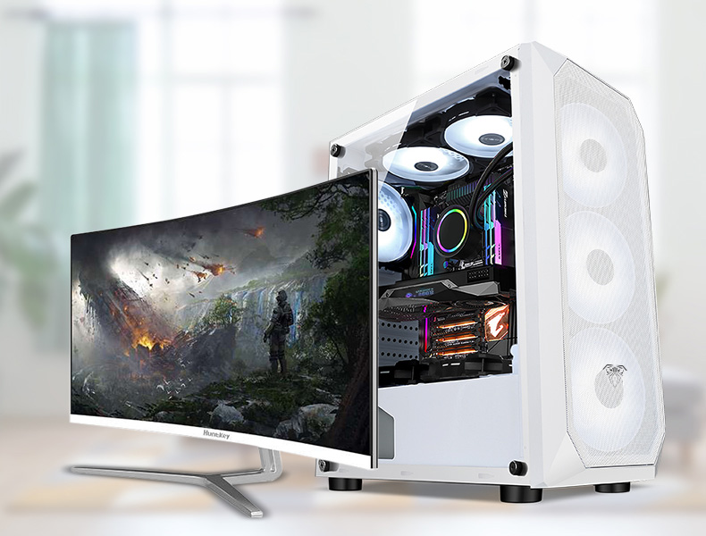 AULA Gaming PC Case FZ004-White Wide Body ATX Gaming Case Water and Air Cooling(图13)
