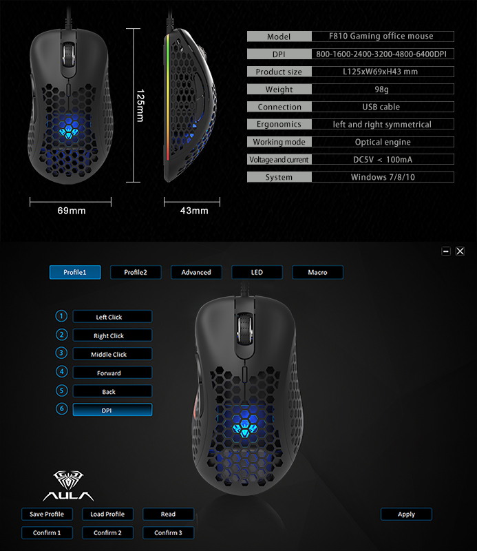 AULA F810 Wired Gaming Mouse(图4)