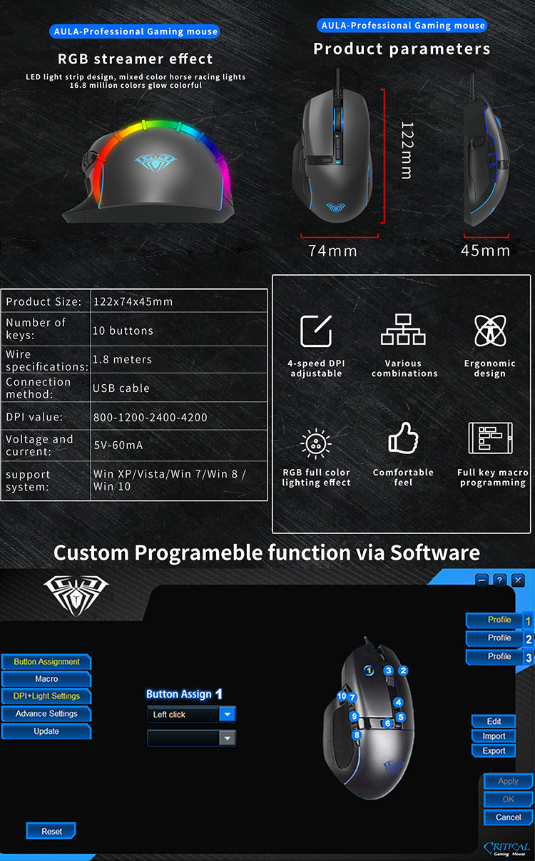 AULA F808 Wired Gaming Mouse(图3)