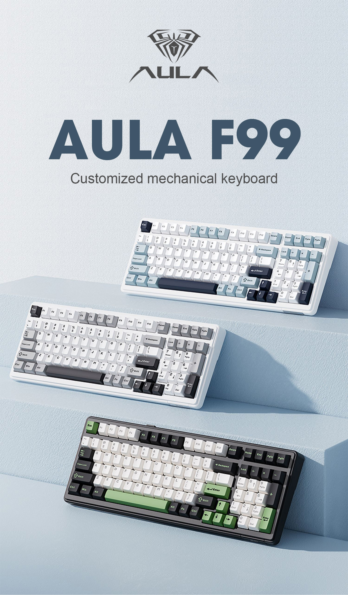 What are the product highlights of the AULA F99 mechanical keyboard?(图1)