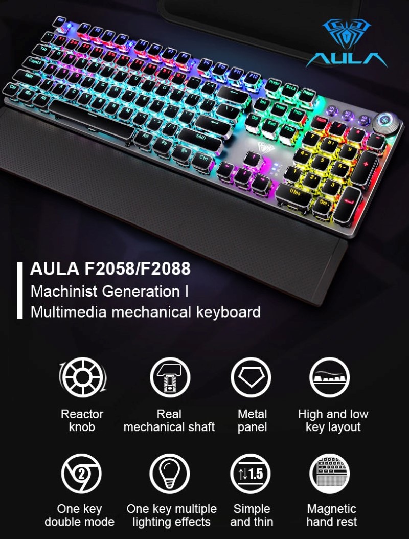 Why the AULA F2088 Mechanical Keyboard with Punk Keycaps is a Game-Changer: Features and How to Fix Common Issues(图1)