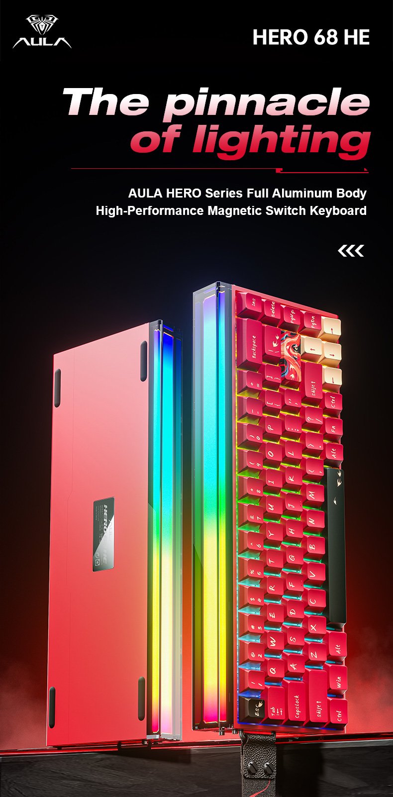 AULA HERO 68 HE Ultra Magnetic Switch Keyboard(图1)