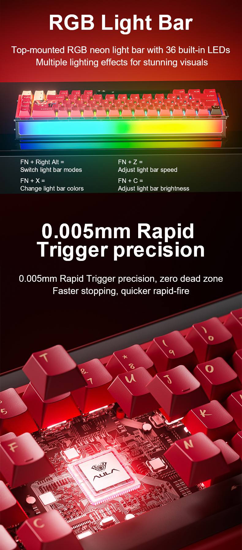 AULA HERO 68 HE Ultra Magnetic Switch Keyboard(图5)