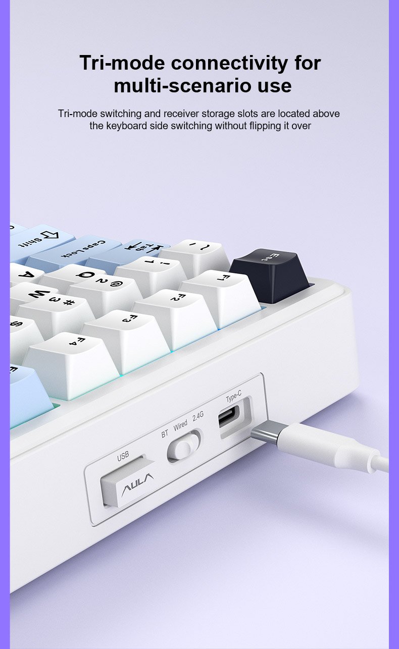 AULA-F75MAX Gasket 3 in 1 Mechanical Keyboard(图5)