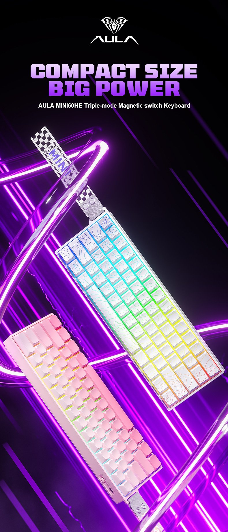 AULA MINI60HE Magnetic Switch Keyboard(图2)