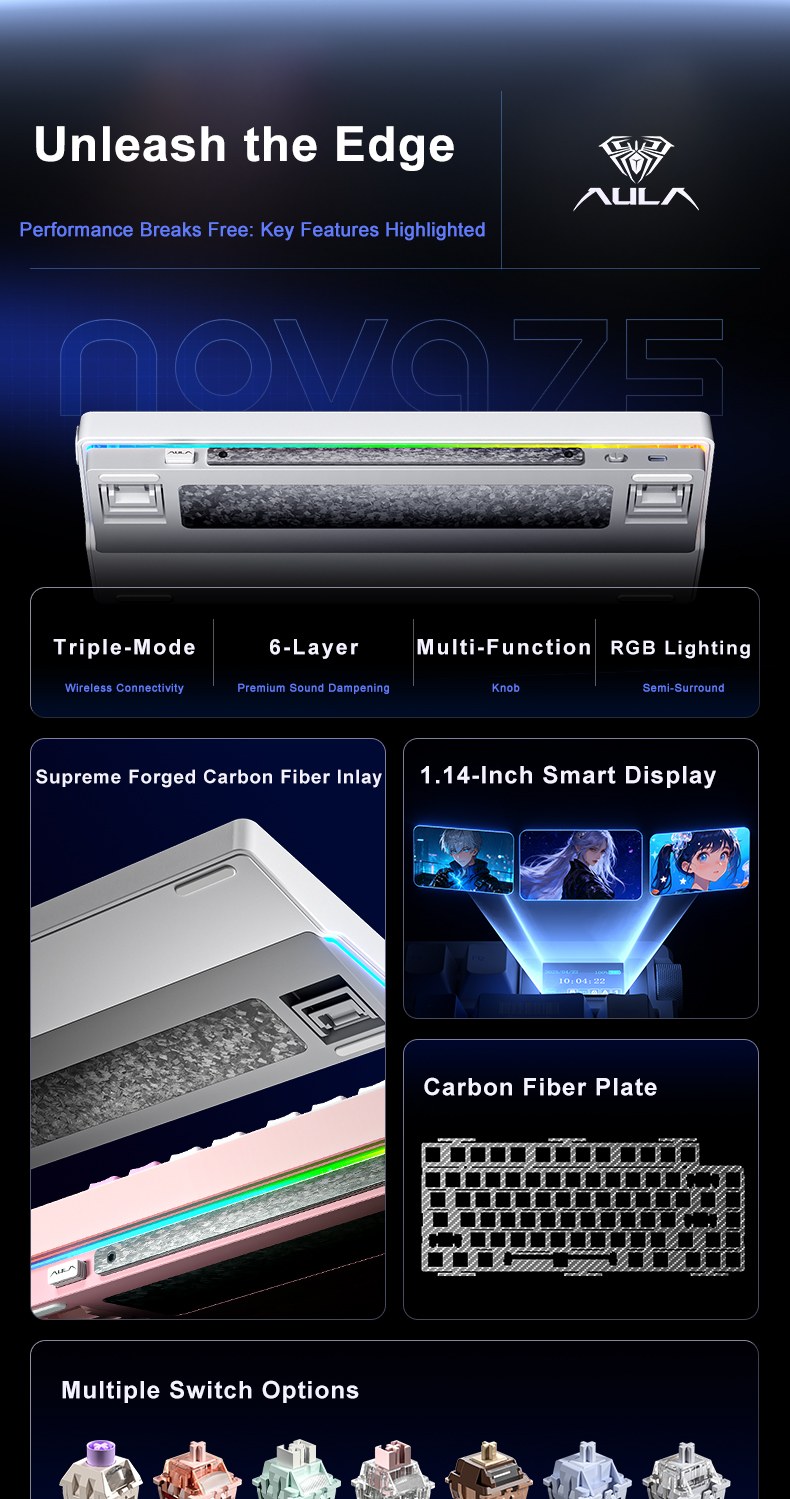 AULA NOVA75 Smart Custom Mechanical Keyboard(图2)