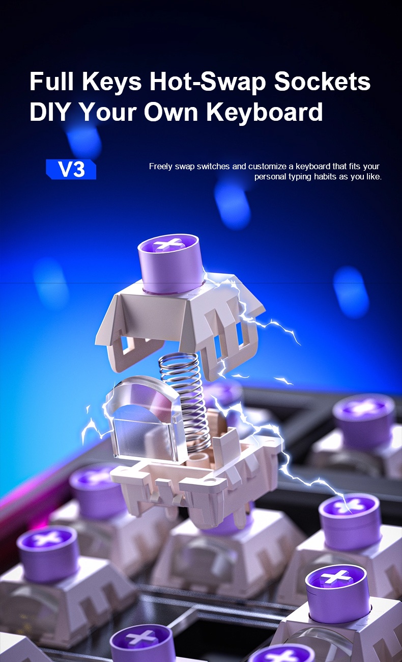 AULA F98PRO V3 Tri-Mode Smart Screen Customizable Keyboard(图13)