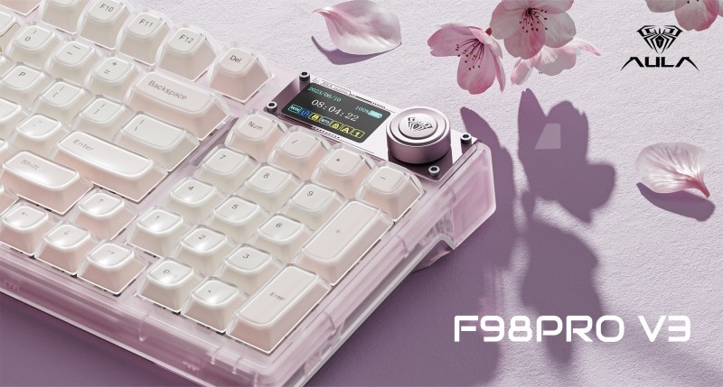 AULA F98 PRO V3 Foundation Edition Brings a Softer Aesthetic to Mechanical Keyboards(图1)