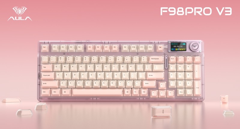 AULA F98 PRO V3 Foundation Edition Brings a Softer Aesthetic to Mechanical Keyboards(图2)