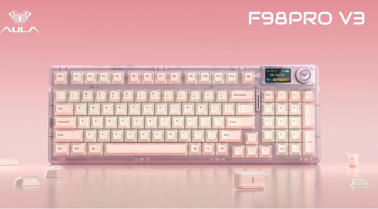 AULA F98 PRO V3 Foundation Edition Brings a Softer Aesthetic to Mechanical Keyboards
