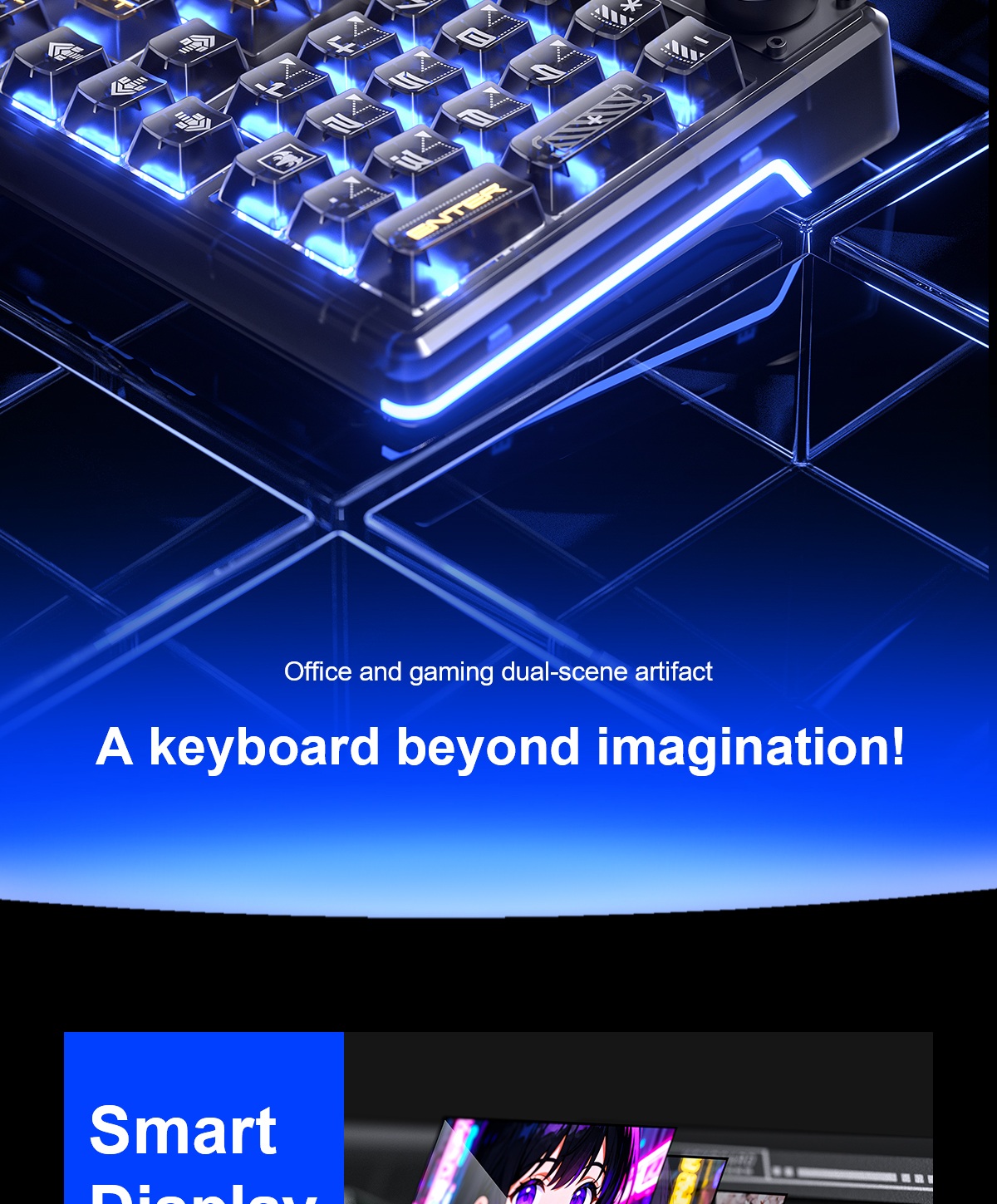 AULA F98PRO V3 Tri-Mode Smart Screen Customizable Keyboard(图2)