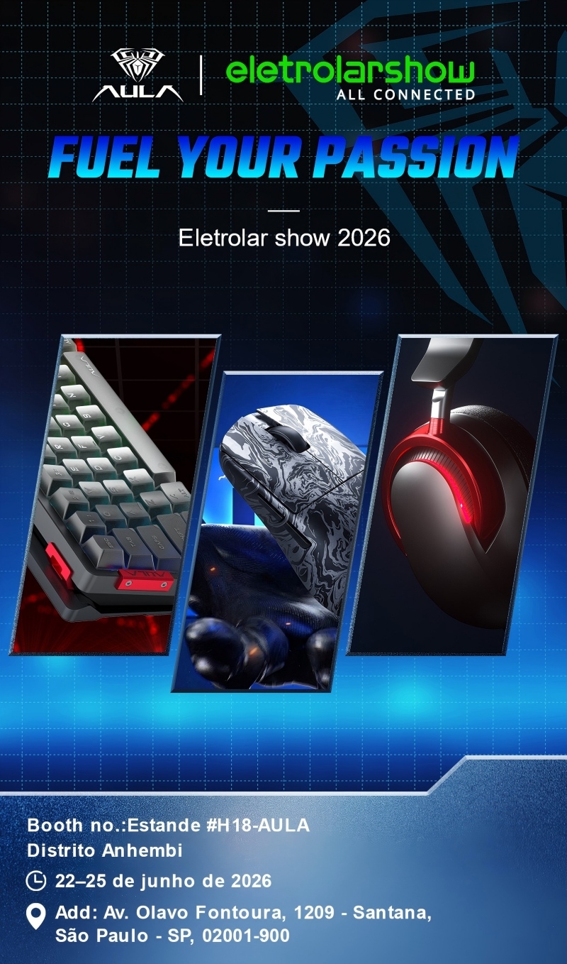 AULAs Next-Gen Magnetic Keyboards at Eletrolar Show 2026 in São Paulo!(图1) AULAs Next-Gen Magnetic Keyboards at Eletrolar Show 2026 in São Paulo!(图1)