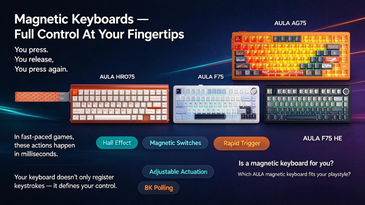 Is a Hall Effect Keyboard Right for You? A Guide to Choosing Your AULA Magnetic Keyboard(图1)