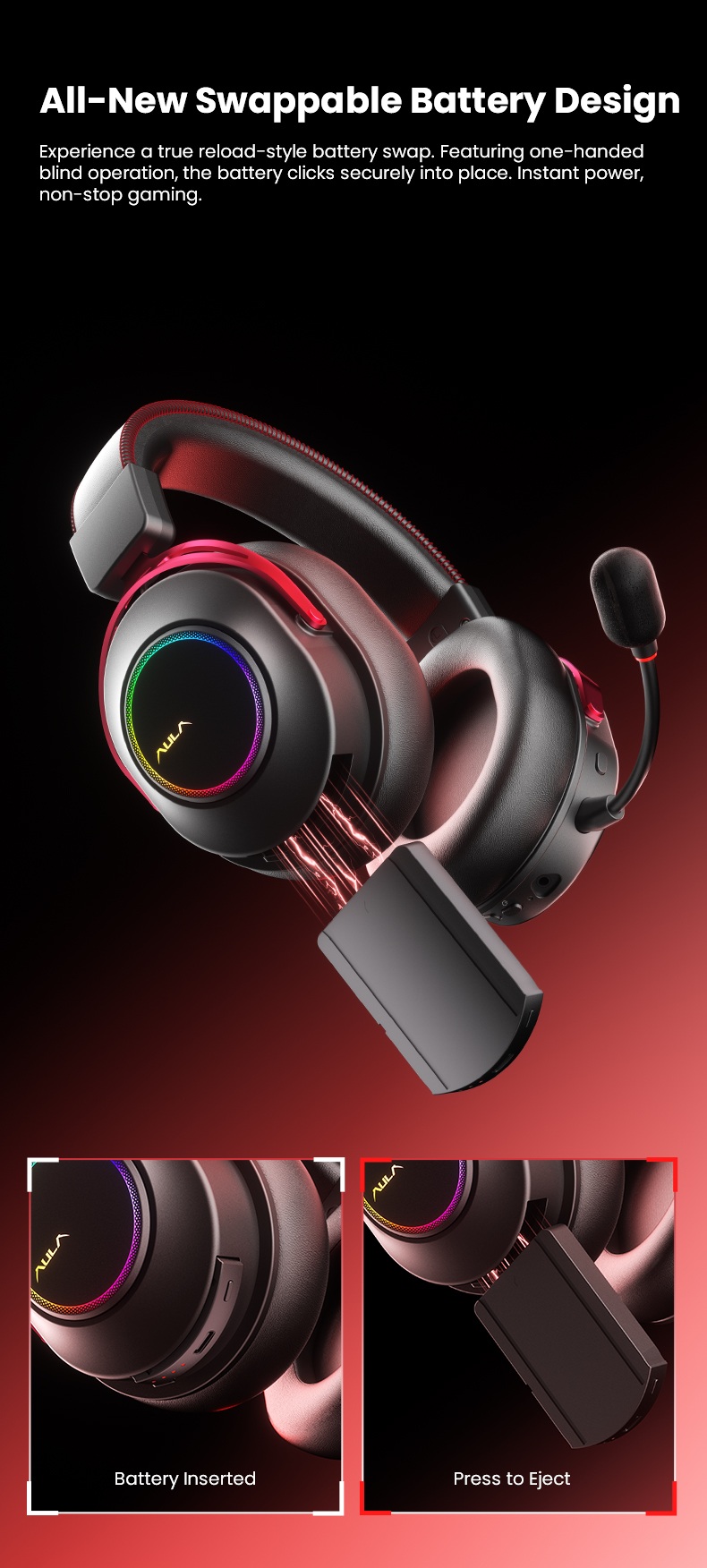 AULA G9 Wireless Gaming Headset(图3)