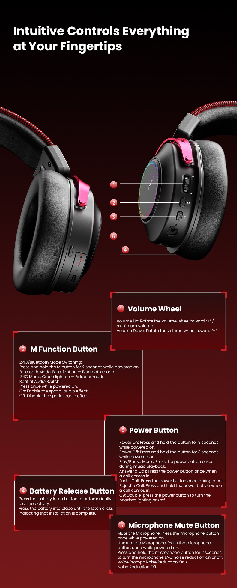 AULA G9 Wireless Gaming Headset(图14)